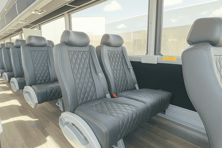 interior of Charter Bus Rental Harlingen charter bus